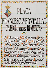 Placa a Francesc de Verntallat
